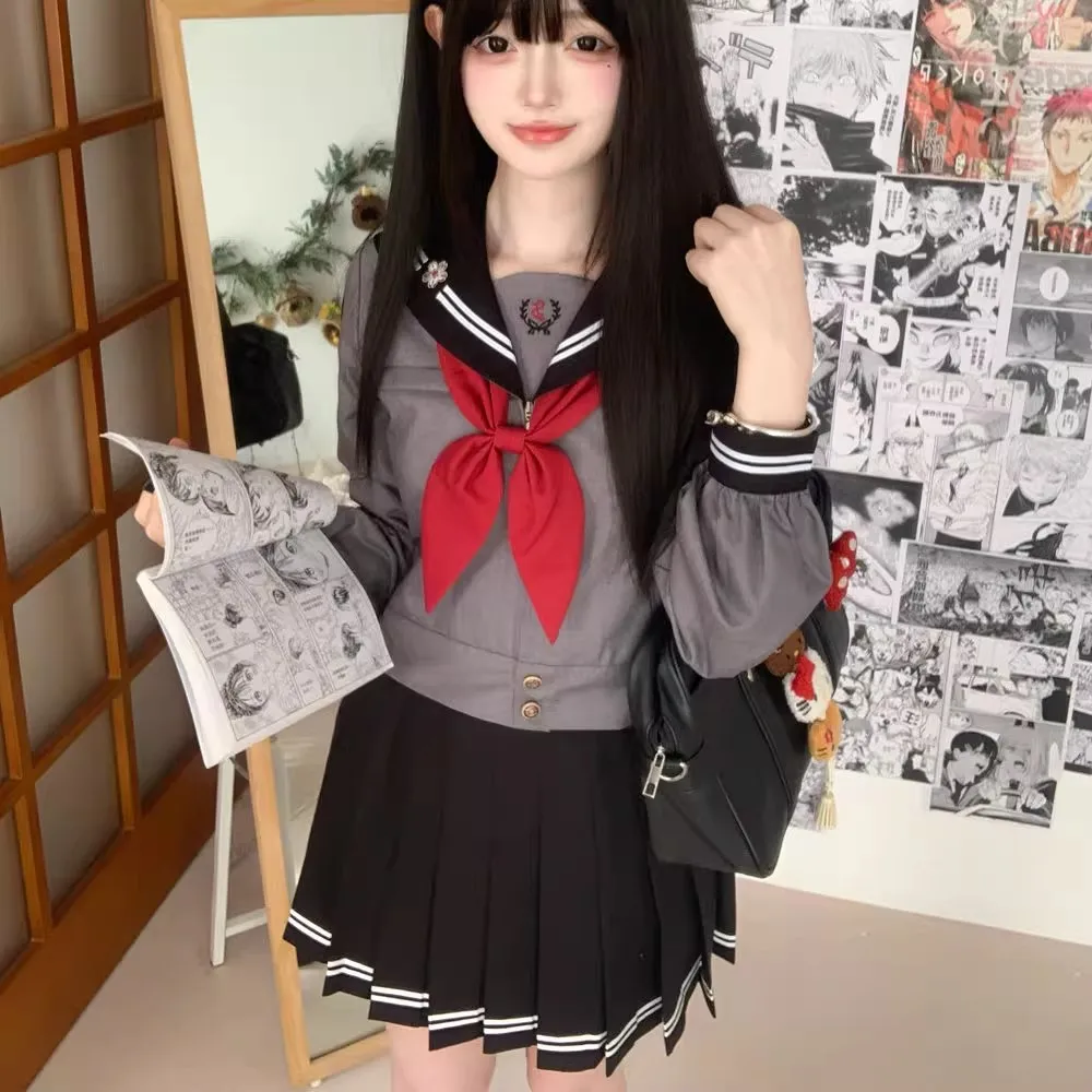 Abito da marinaio giapponese Cosplay Seifuku Abito da marinaio estivo Maniche lunghe Uniforme JK per studenti delle scuole superiori da donna Uniformi coreane