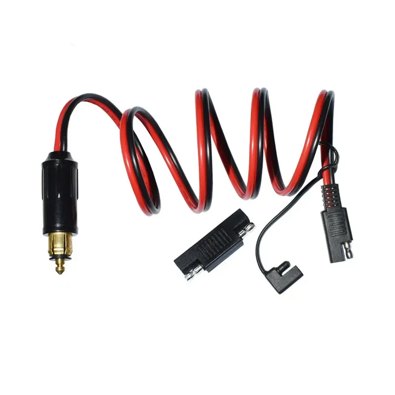 14AWG 90cm DIN Hella Powerlet Plug To SAE Adapter Connector for BMW Motorcycle with SAE Polarity Reverse Adapter Connectors