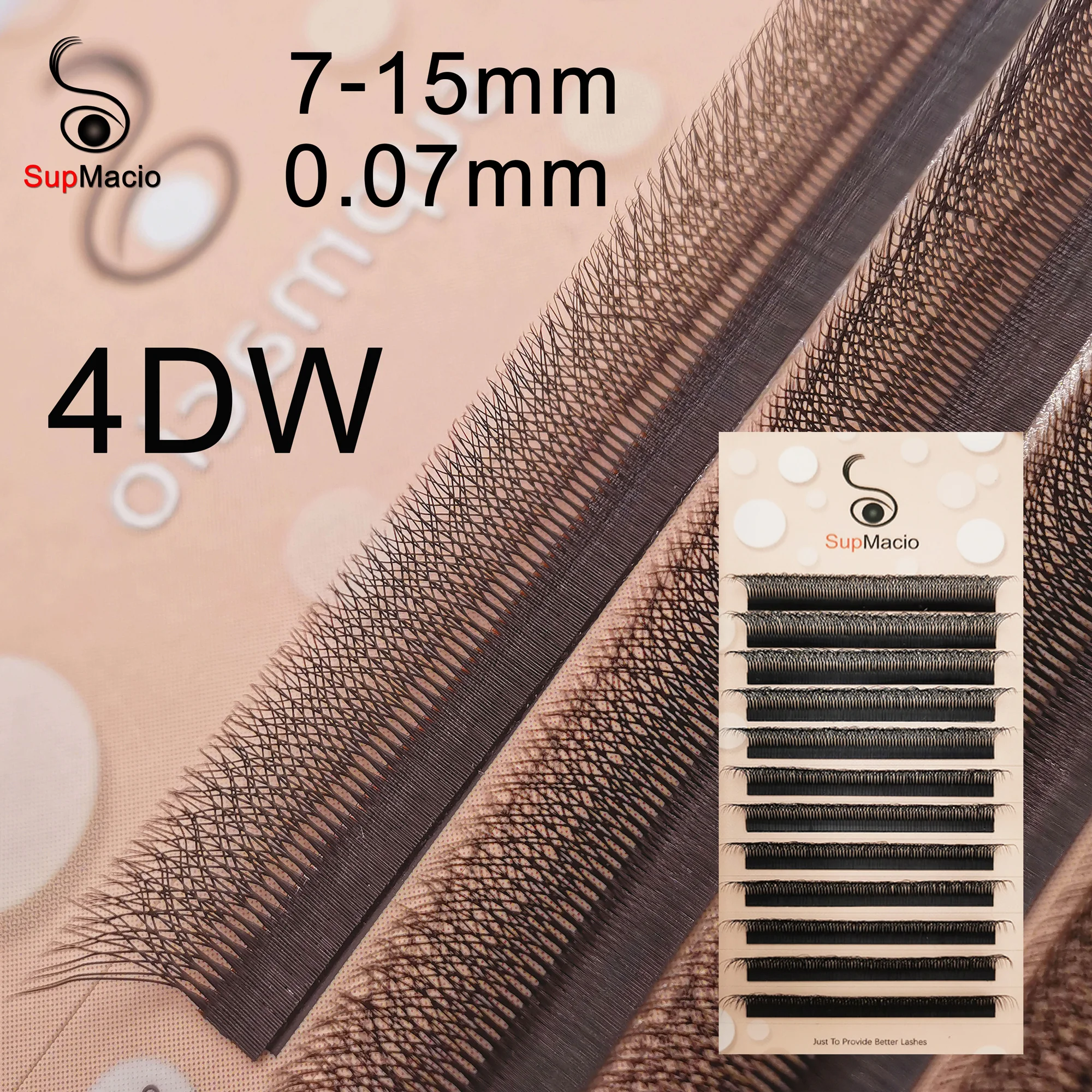 

Ресницы Черные готовые для наращивания ресниц 4D W 0,07 C/D
