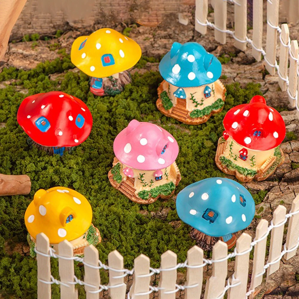Mini Mushroom Ornaments Gardening Mushroom Small Ornaments Micro Landscape DIY Making Bonsai Decorations