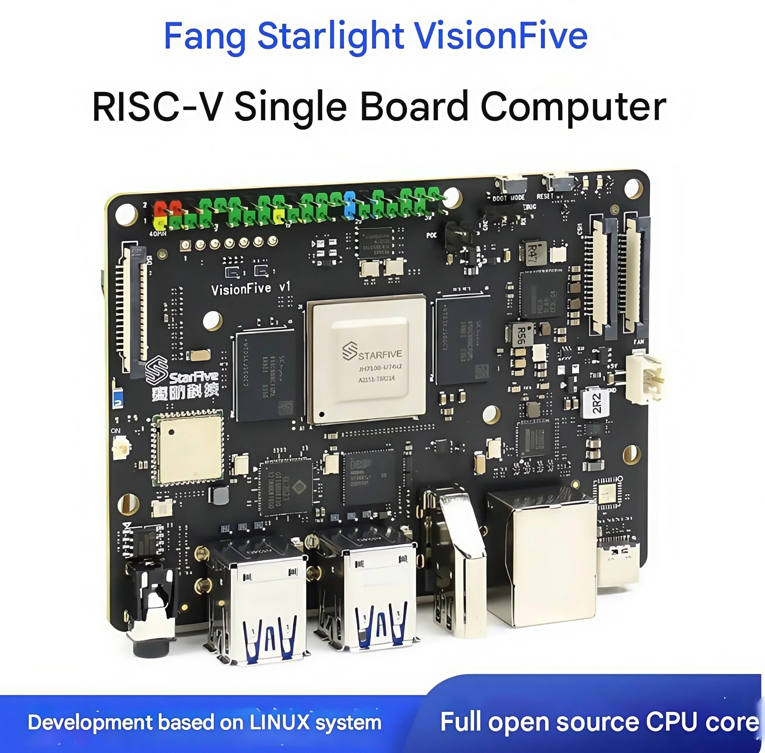 BoMaSVisionFive RISC-V Chip Development Board, Optical AI Single-board Computer, Fully Open Source Linux