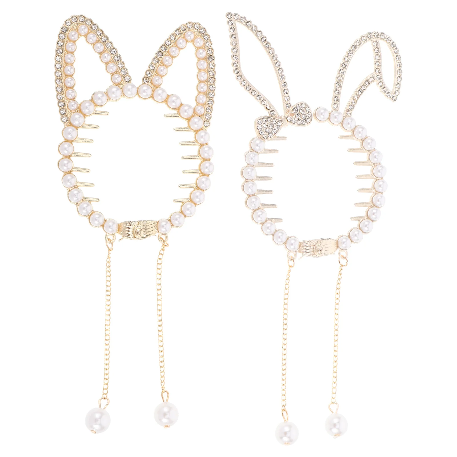 

2Pcs Children's Hair Accessories Bun Clip Tassel Ponytail Holder Easy Hair Styling Clips for Girls Party School Daily Wear