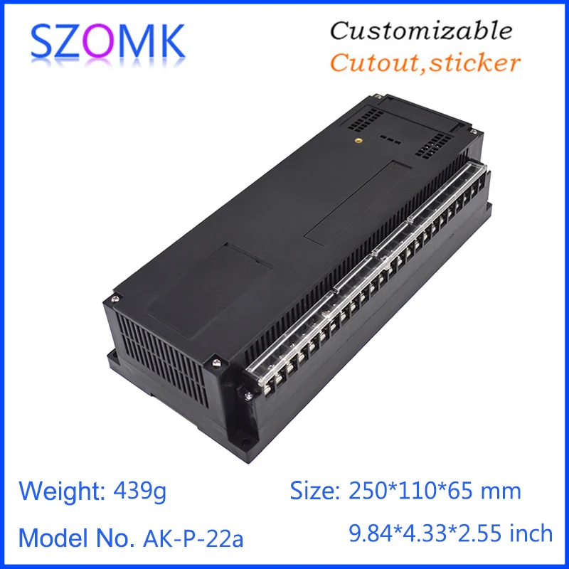 1Piece szomk Plastic PLC control box customizable plastic electronics din rail junction housing
