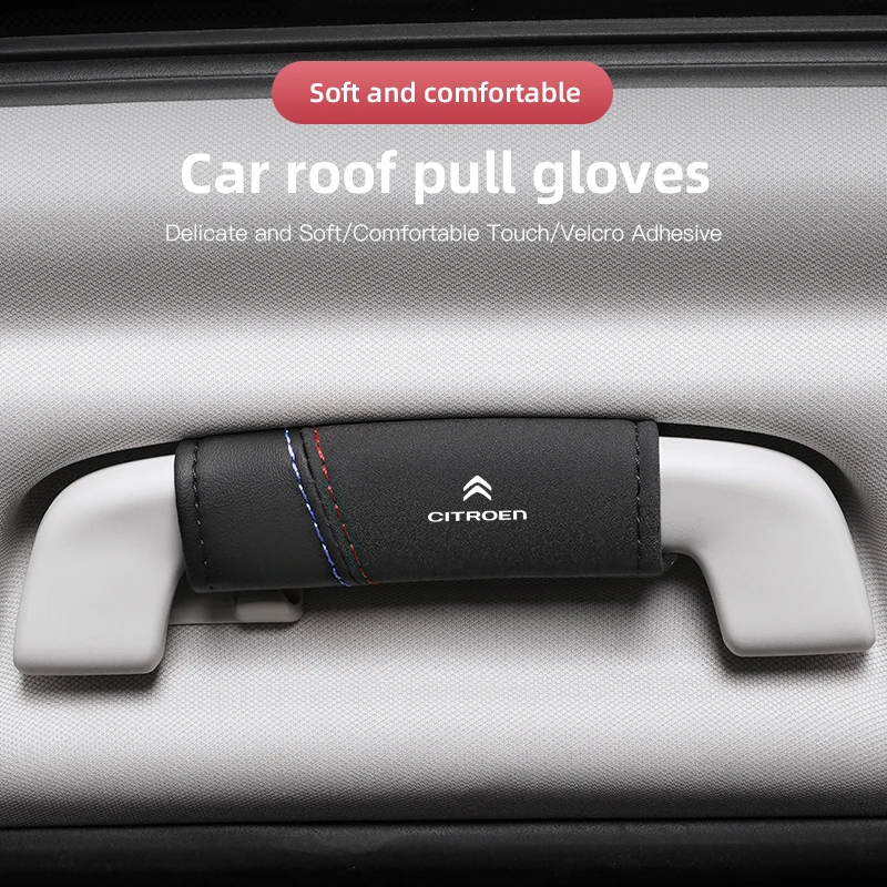 2Pcs Auto Roof Pull Gloves Car Roof Armrest Cover Handle Covering For Citroen C8 DS3 C6 C3 Vts C4 Saxo C4L C5 C2 C1 Xsara C3-XR