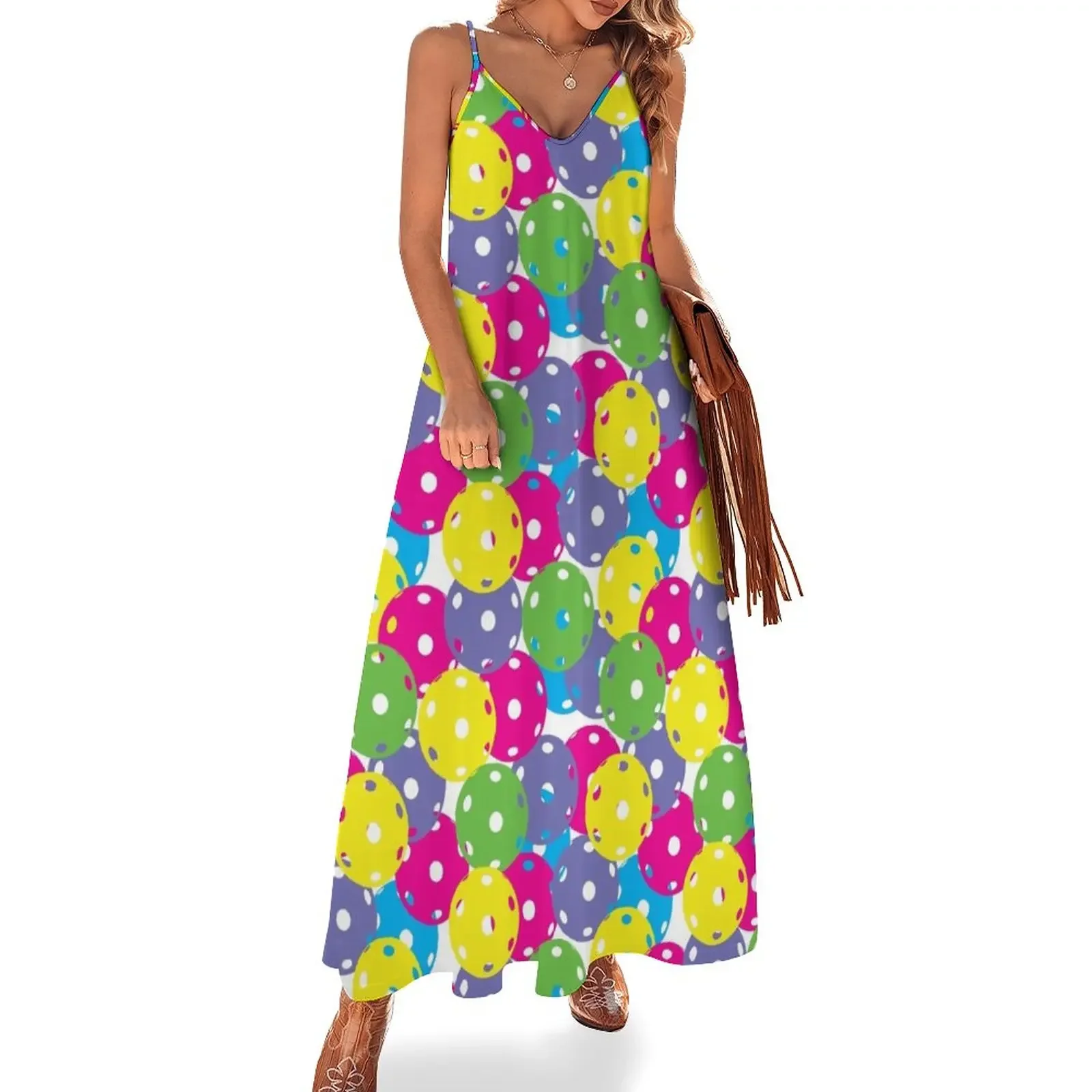 

Pickleball Balls Mix - colorful pattern Sleeveless Dress dress summer 2025 women Female clothing long dress women summer