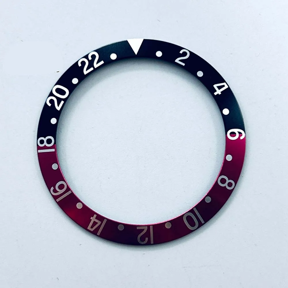 NH34 NH35 무브먼트 용 40mm 시계 케이스 용 1PC 38*30.5mm 레트로 경사 알루미늄 링 GMT 시계 베젤