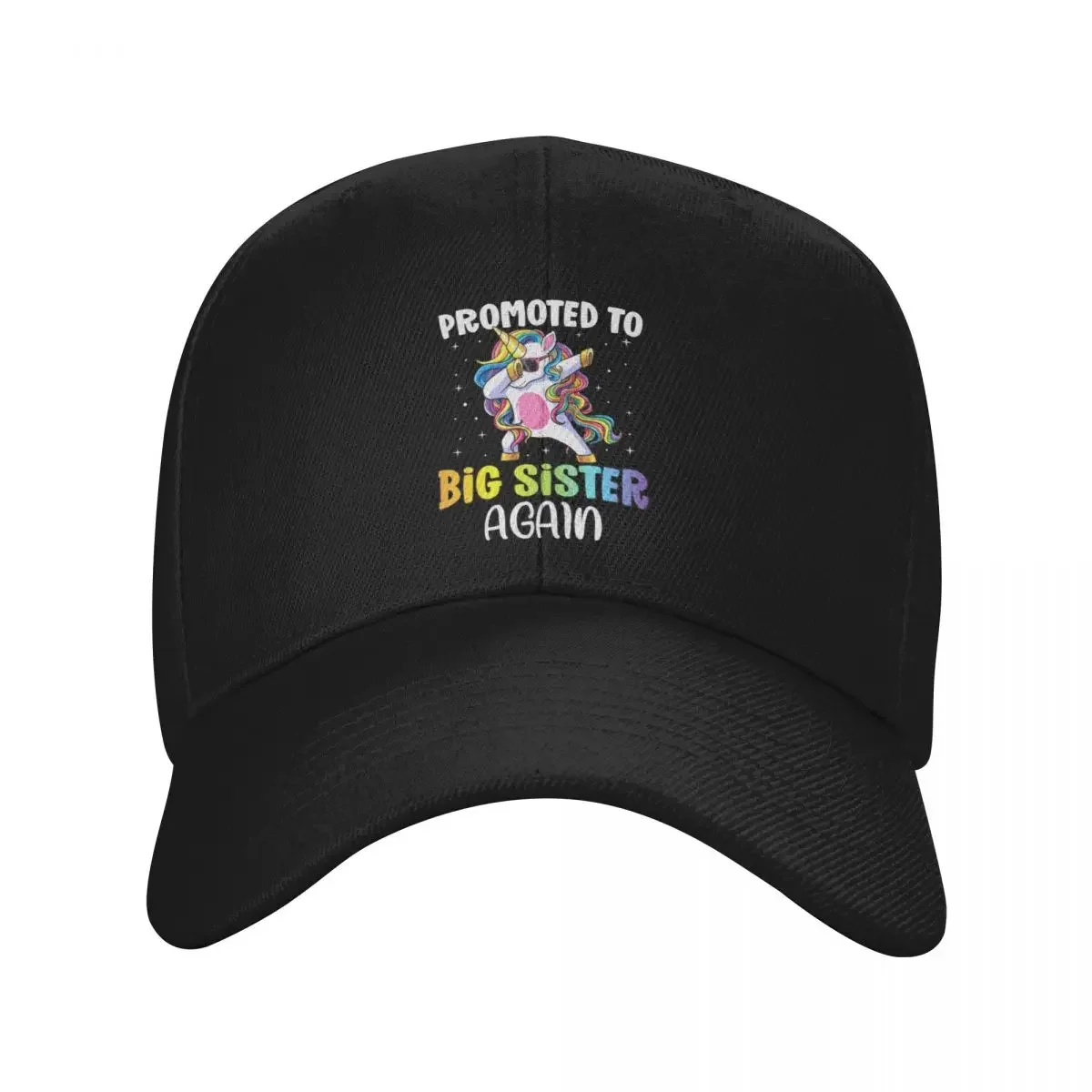 Promoted to Big Sister Again Dabbing Unicorn Older Sister Baseball Cap Thermal Visor Sunscreen Women Caps Men's