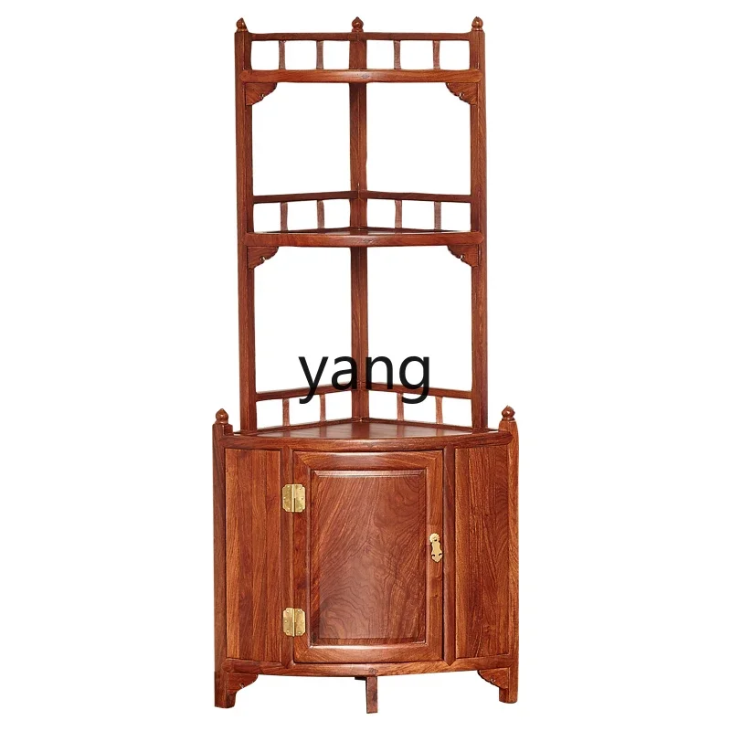 

ZL mahogany furniture hedgehog red sandalwood triangular cabinet new Chinese rosewood living room tea room corner cabinet