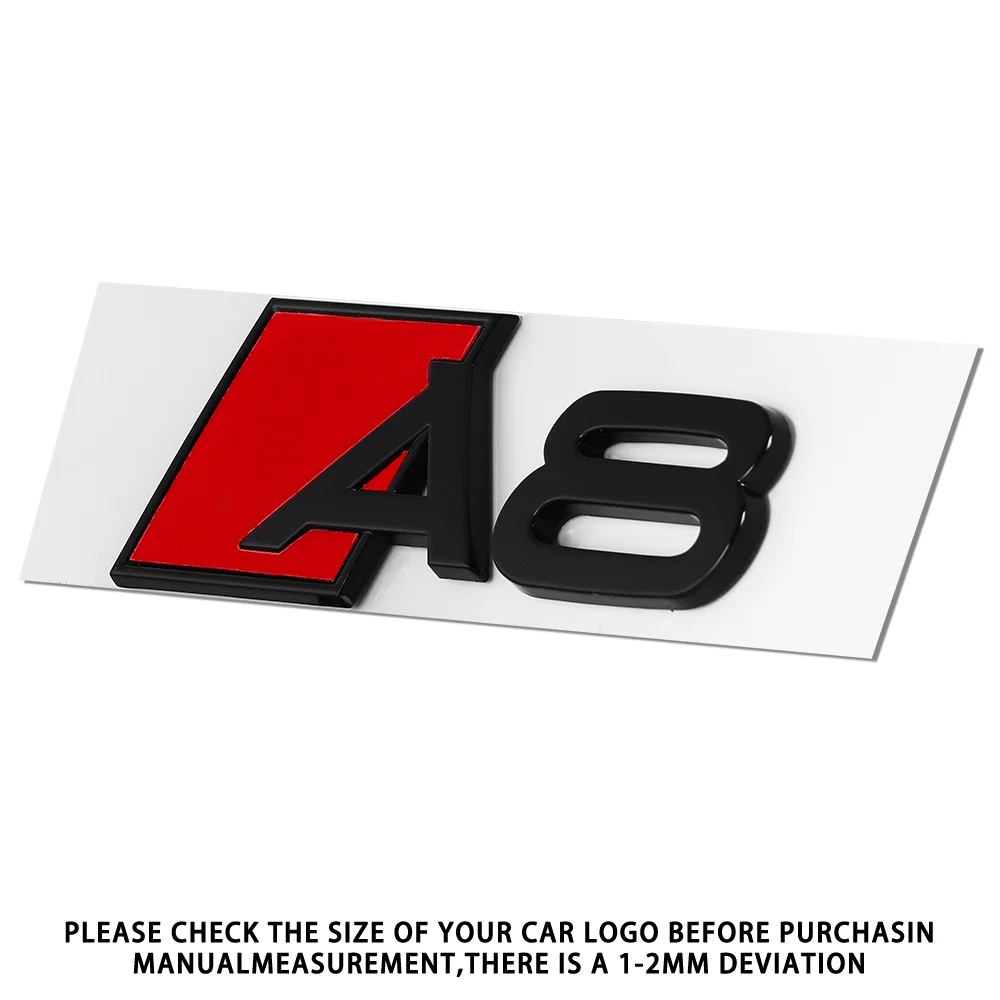 1pc 3D Aluminium für AUDI A3 A4 A5 A6 A7 A8 A3+ A4+ A5+ A6+ A7+ A8+ Auto Brief Hinten Stamm Stoßstange Emblem Aufkleber Schwanz Abzeichen Aufkleber