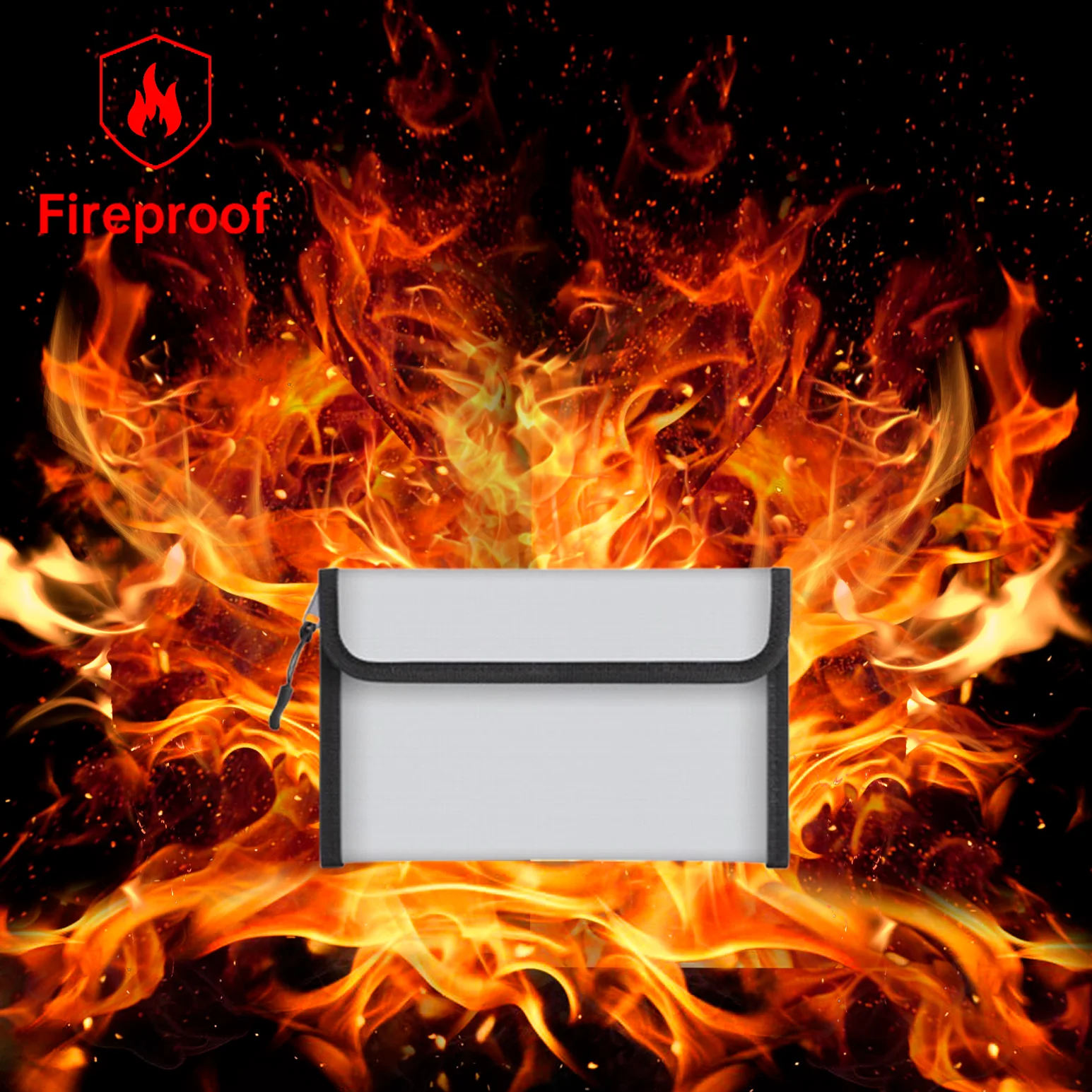 Small Fireproof Storage Pouch—a pouch for forms, IDs, and currency secure storage bag for valuables, suitable for home