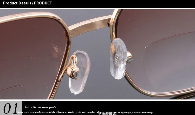 2-in-1 bifokale Lesebrille +1,0 ~ +4,0 Herren-Doppelzweckbrille Metallrahmen Damen Presbyopie Retro-Brille – Detail 1