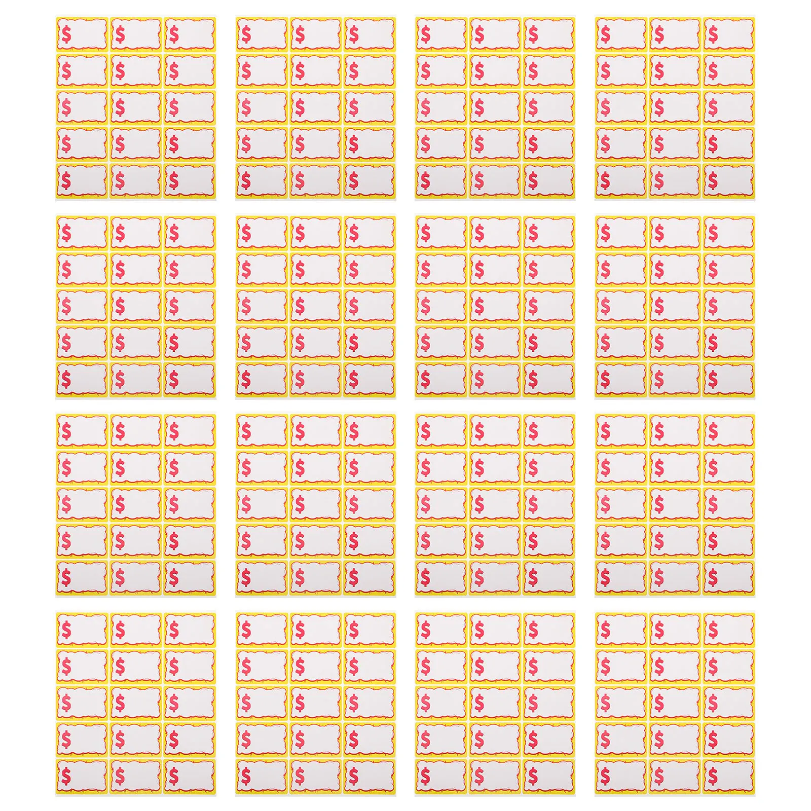 600 قطعة من ملصقات بطاقات الأسعار الفلورية اللاصقة القابلة للإزالة، لافتات بيع للتجزئة، مستلزمات السوبر ماركت، بطاقات تخفيضات للمتاجر