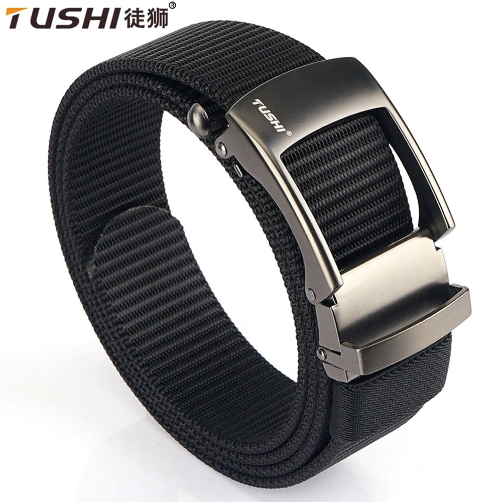 TUSHI NEW Tactical Belt Metal Automatic Buckle Quick Release Belt Casual Nylon Tooling Training Belt Men Trousers Military Belt