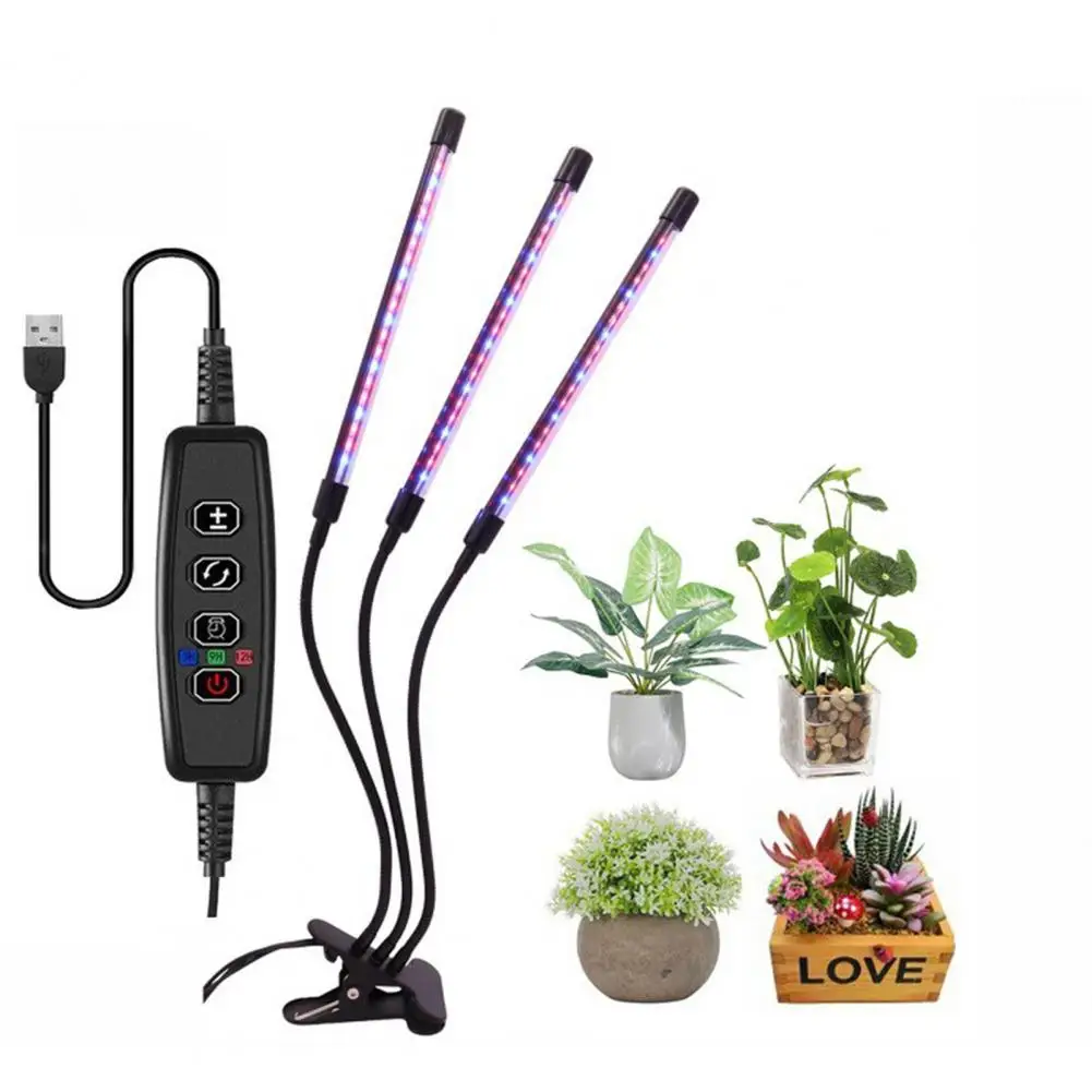 Plant Light High Brightness Full Spectrum Plant Grow Light with Clip Dimmable Plug-play Led Lamp for Flower Growth Waterproof