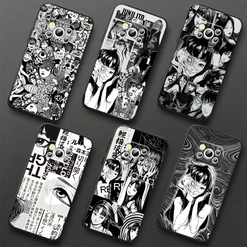 Tomie Kawakami Anime For POCO X6 M6 C55 C50 C40 C3 F5 F4 F3 M6 M5 M4 4G 5G GT Pro Silicone Black Phone Case