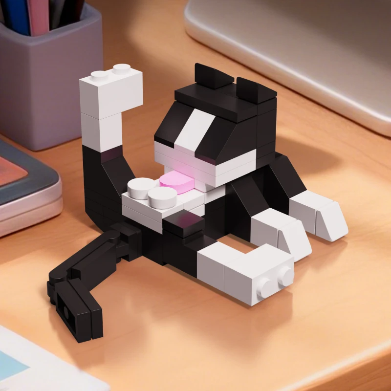

Animal Kitten Micro Mini Building Blocks,Cat Toys,Animal Black Cat Building Blocks Toy for Adults fun DIY Project,Birthday
