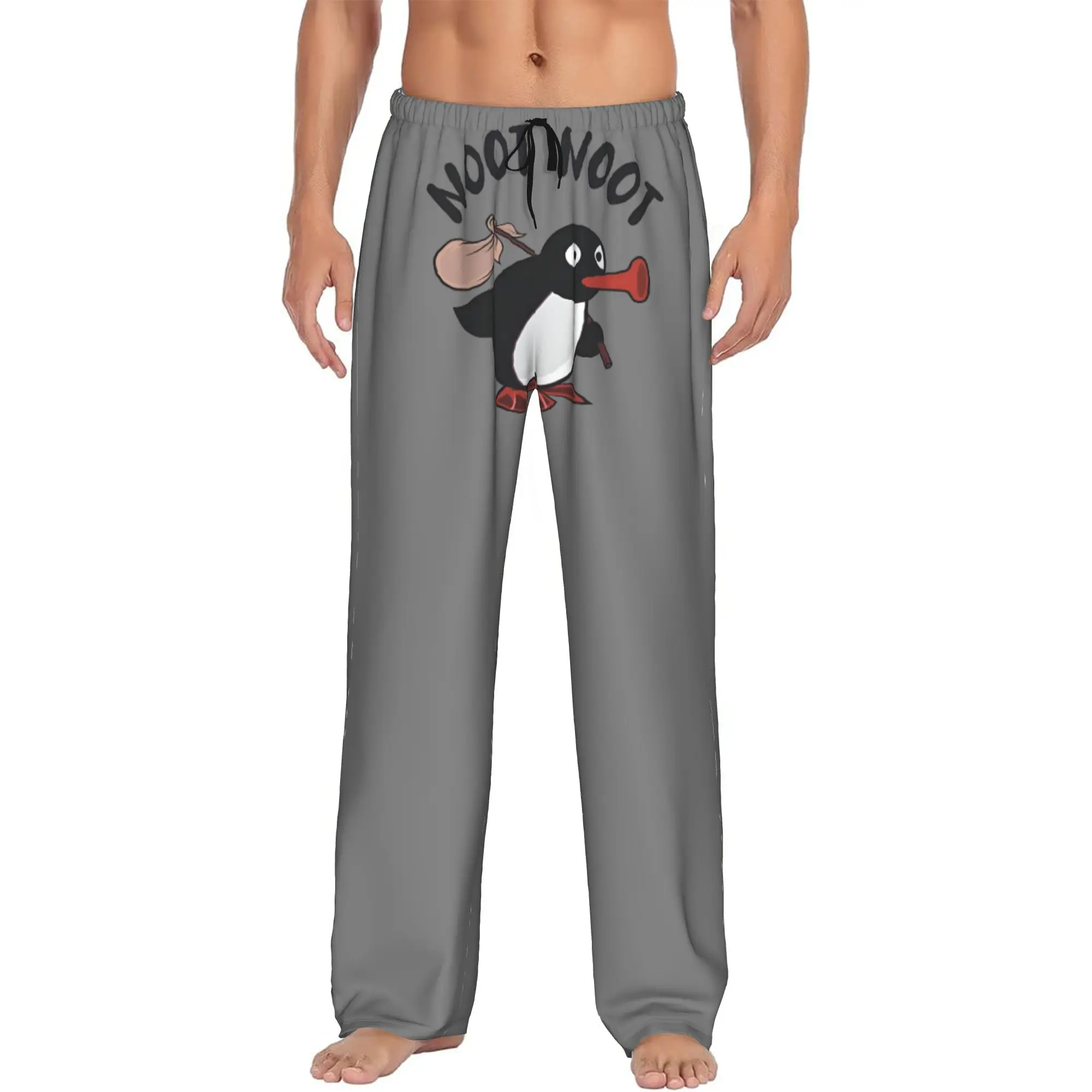 Мужские пижамные брюки Custom Men Noot Noot Pingu с принтом пингвина, одежда для сна с карманами.