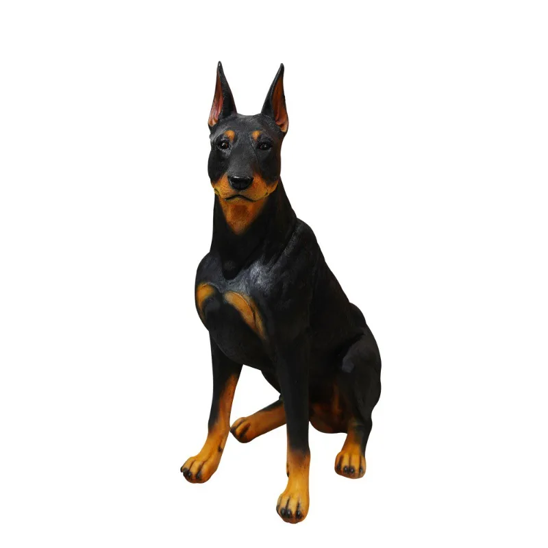 

Doberman Inu resin ornament simulation floor dog cute model home animal entry living room decoration