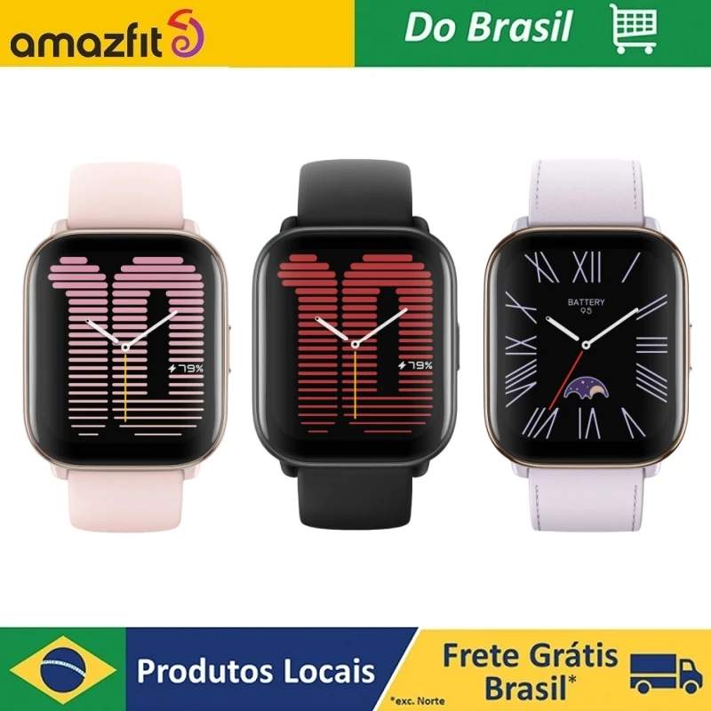 Amazfit Active Smart Watch 42mm, AI Fitness Tracker e Sleep Coach, GPS, Amazon Alexa integrado, Bluetooth, Android e iPhone
