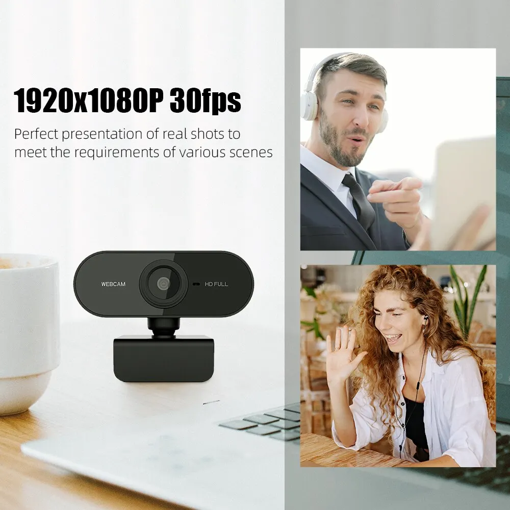 Full HD 1080p Webcam USB With Mic Mini Computer Camera,Flexible Rotatable , for Laptops, Desktop Webcam Camera Online Education