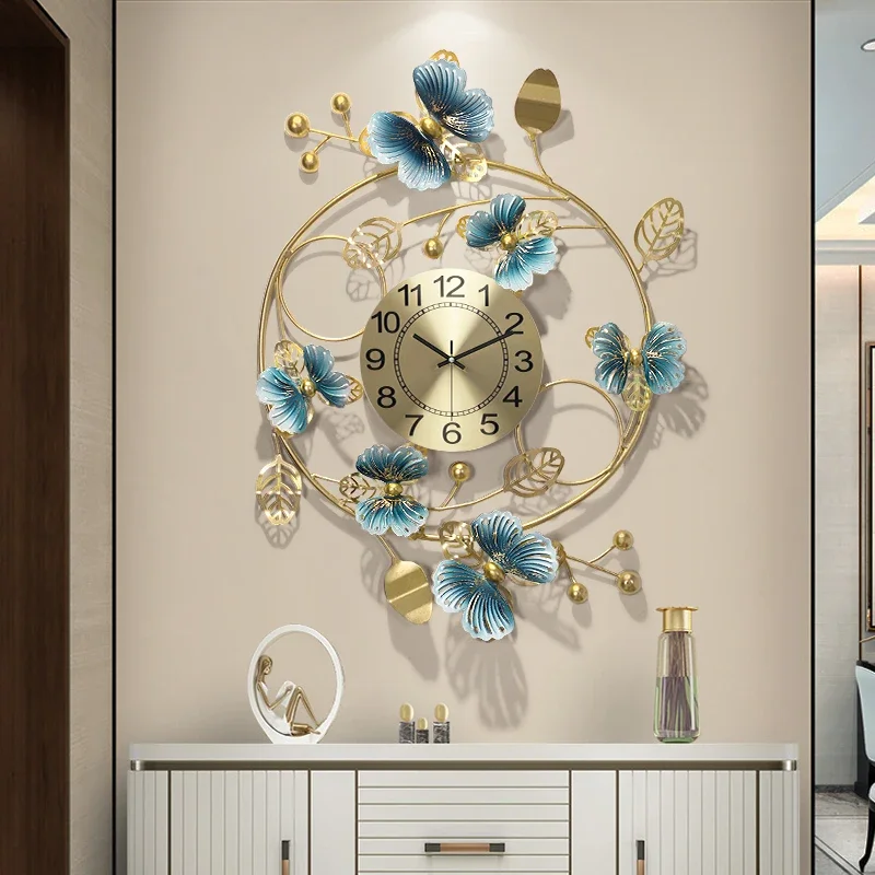 Living Room Wall Clocks Luxury Design Chinese Bedroomsmetal Korean Fashion Nordic Wall Watch Restaurant Wanduhr Home Design