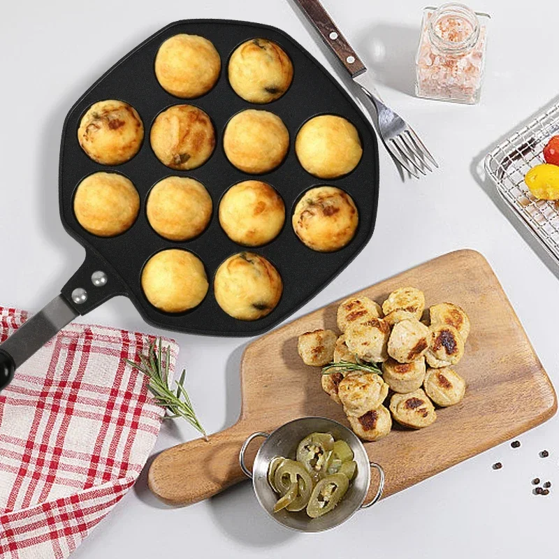 12 Holes Non-Stick Household Takoyaki Pan Easy and Simple To Make Japanese Takoyaki Octopus Ball Bakeware Premium Kitchen Tools