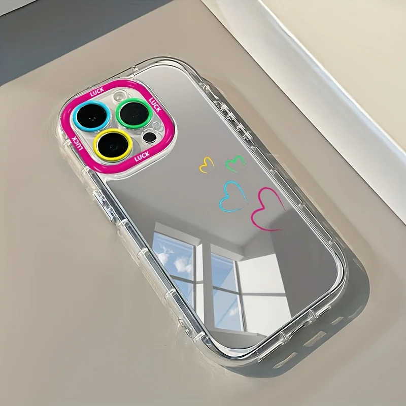 

Simple Love Heart New Mirror Design Phone Case For iPhone 17 Pro Max 17 Air 15 16 14 13 12 11 Plus 7 8 XR XS X SE2022 Cover
