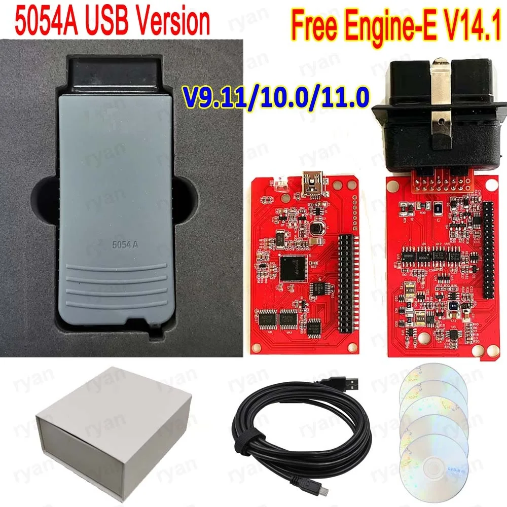 New 5054A Software V9.1 V10.0 V11.0 Full Chip 5054a USB Version Extra Engineering-E14.1 ForV A-di Sk0-d Auto Diagnostic Tool