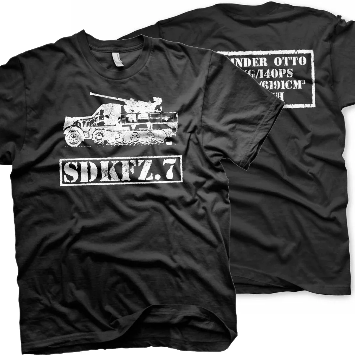 WWII German Sd.Kfz. 7 Self-propelled Anti-aircraft Guns T-Shirt New 100% Cotton Short Sleeve O-Neck T-shirt Casual Mens Top