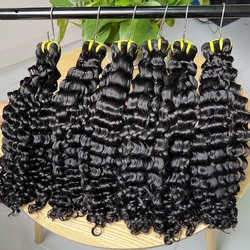 16A Grade Double Drawn Deep Curly Thick End 100% Raw Human Hair Bundles 10-30 inches Hair Weave Extensions
