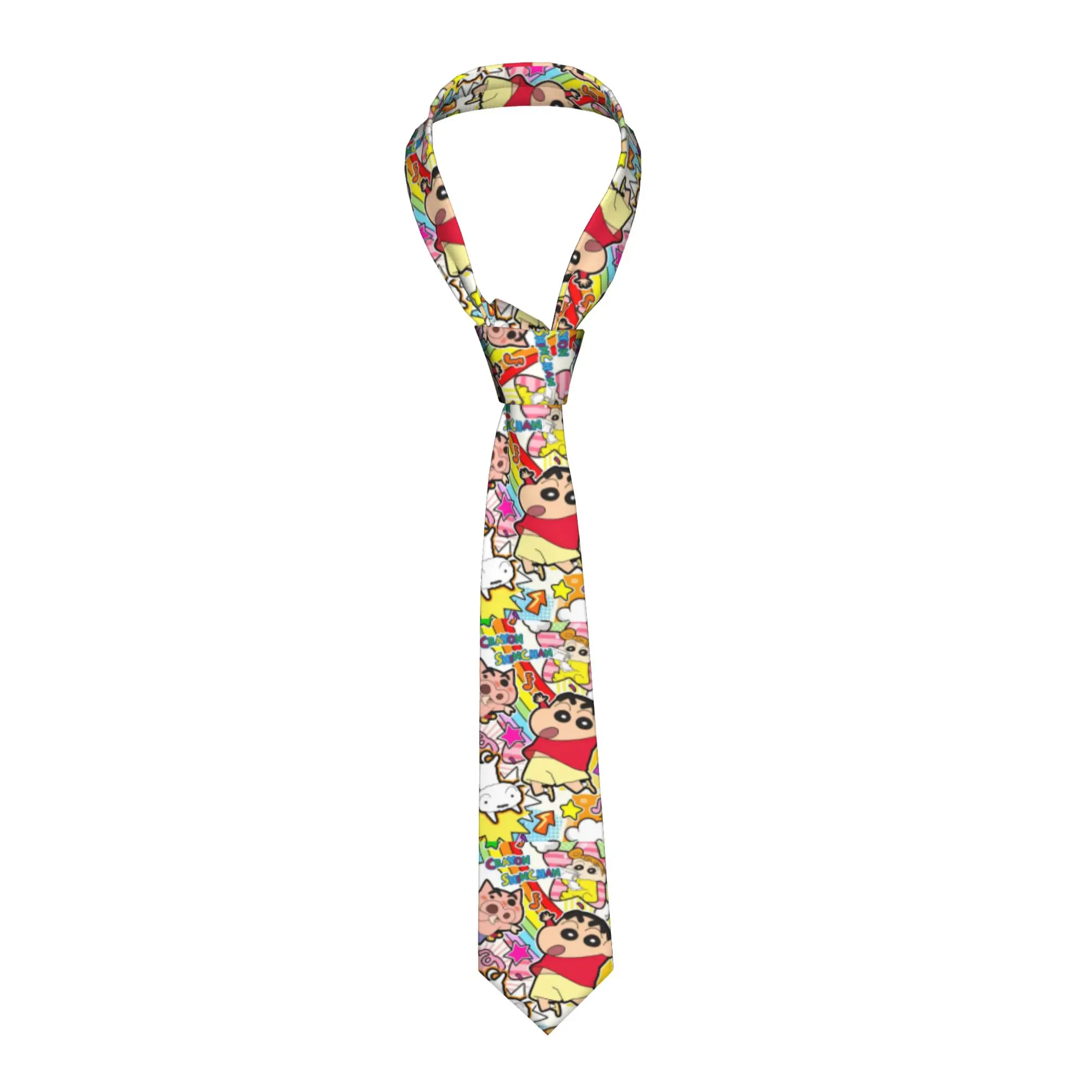 Shinchans 90s Cartoon Neckties Men Polyester 8 cm Slim Classic Neck Ties  for Men Accessories Gravatas Wedding Accessories Party