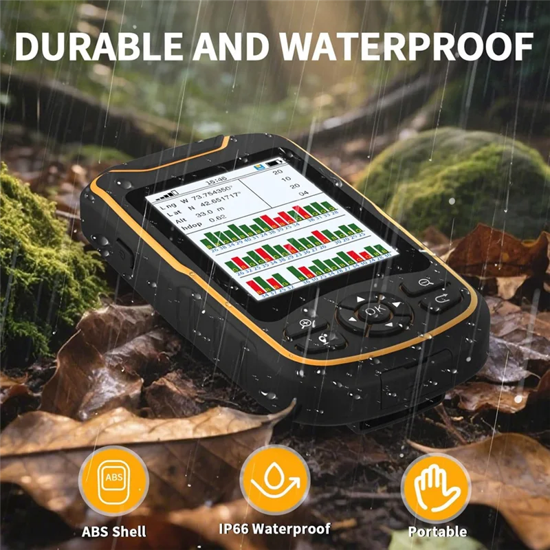 A37T-A8 Handheld GPS Rugged Waterproof Multi-GNSS GPS Navigator For Hiking Satellite Tracking