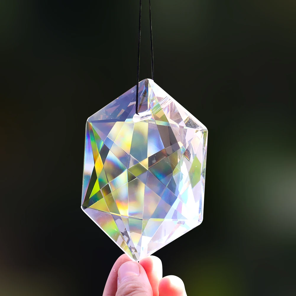 

100 мм гексаграмма прозрачный стеклянный кристалл кулон наружное освещение подвесные украшения аксессуары для украшения дома