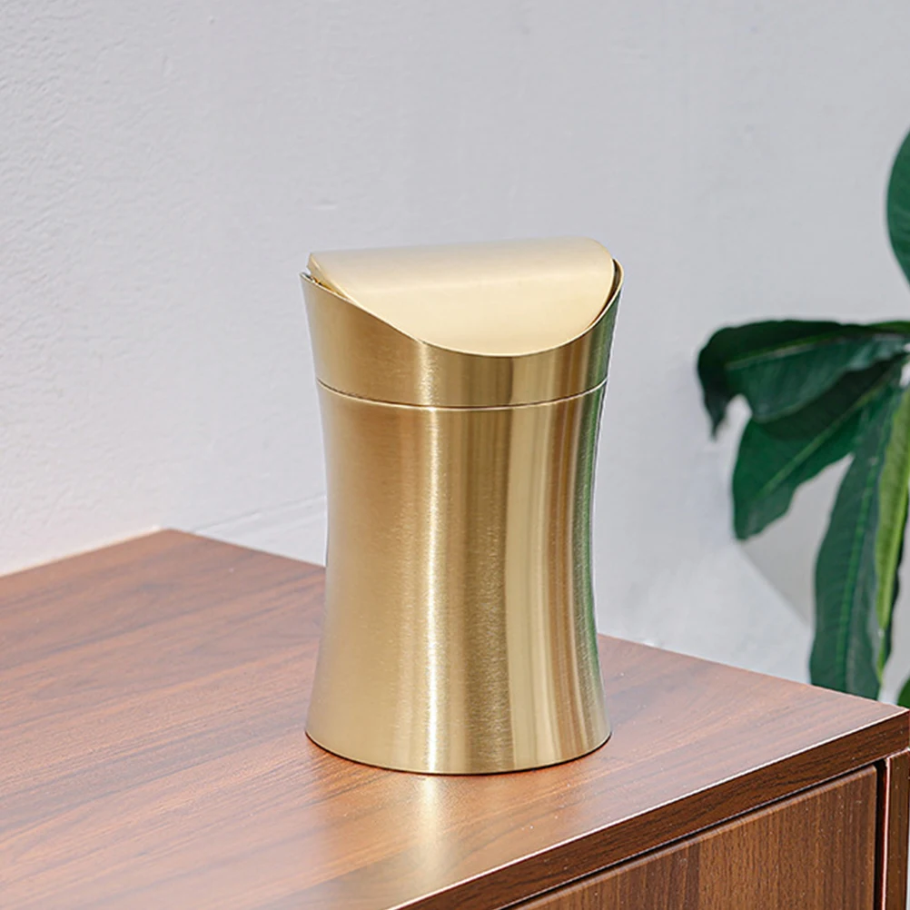 

Desktop Trash Can with Lid Little Covered Bathroom Small Garbage Bin Countertop