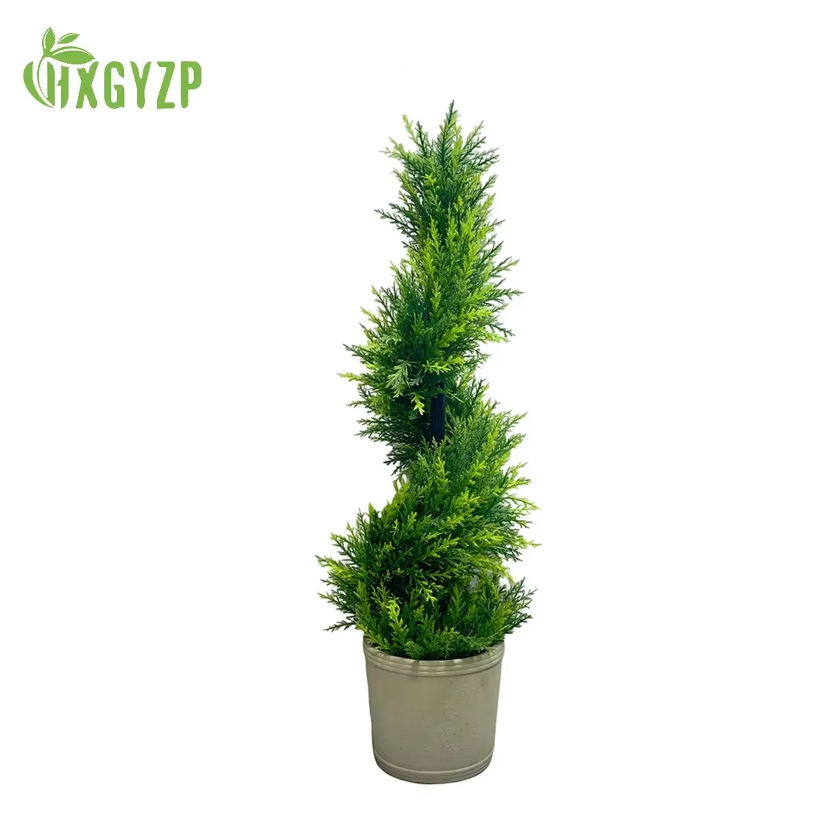 

HXGYZP Cypress Spiral Tree Artificial Plants Green Leaves With Cement Pot Home Decoration Porch Outdoor Indoor Fake Plant Pine
