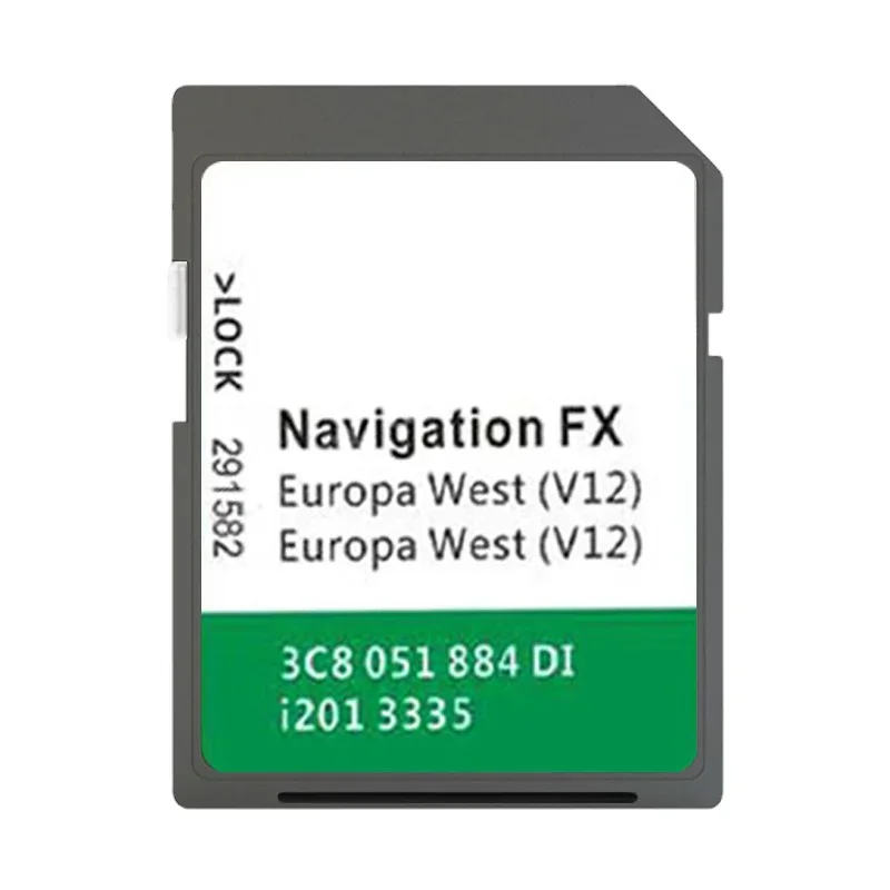 

Jetta Passat 3C8 051 884 DI Sat Nav Navigation Map SD Card for VW FX V12 West with Anti Fog Reaview Stickers