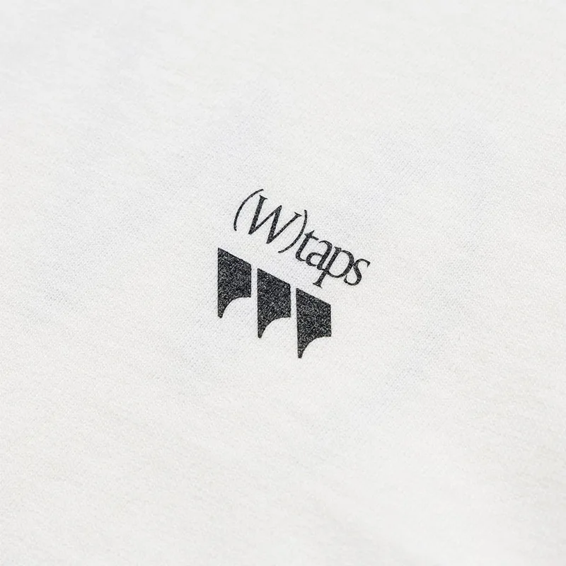 JP. Fashion Brand WTAPS COTTON Japanese Loose Casual Round Neck Chest Back Printed Short Sleeve T-shirt 24SS