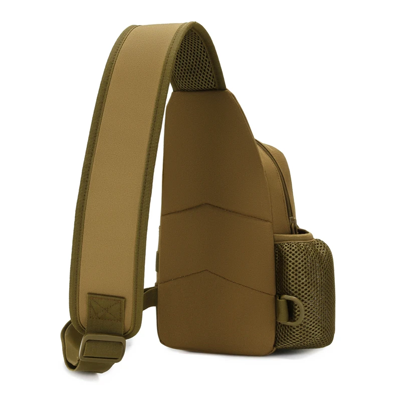 حقيبة صدر تكتيكية - مناسبة للمشي لمسافات طويلة وركوب الدراجات - مع جيوب متعددة وحامل أكواب الماء وهيكل صلب