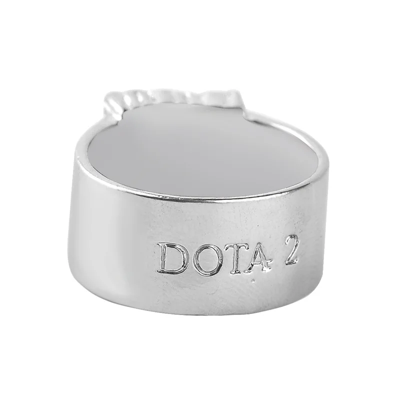 Groothandel Dota 2 Ring Dota2 Logo Teken Symbool Zilveren Kleur Rood Emaille Classic Fashion Hot Game Cosplay Sieraden Voor Mannen en Vrouwen