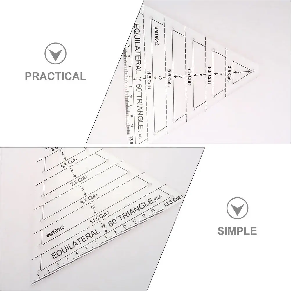 2Pcs High-Durability Acrylic Quilting Ruler Template for Sewing Patchwork Quilting Handwork Clear Cutting Ruler with Precision view 5