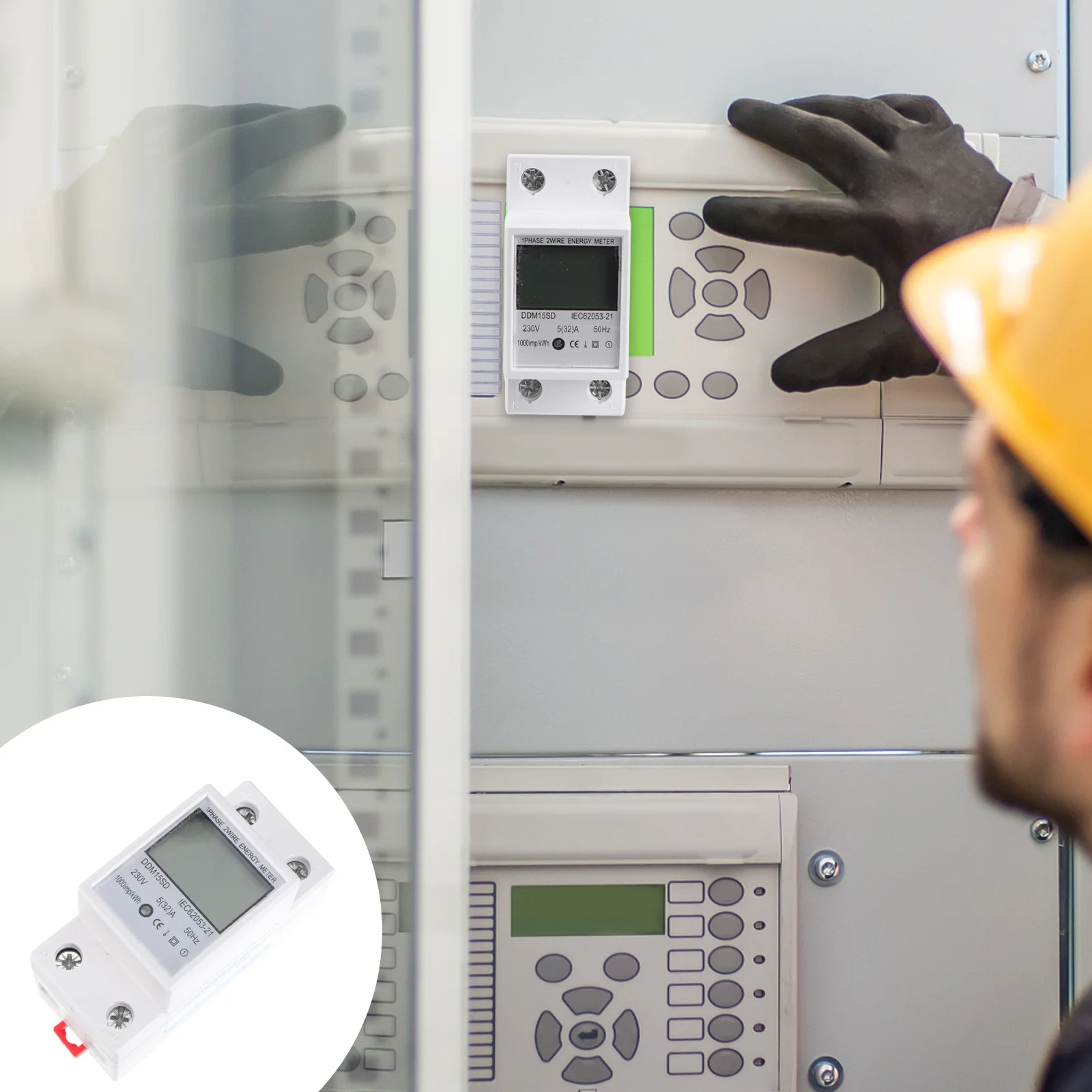 5-32A однофазный мини-счетчик энергии 230 В 50 Гц ЖК-дисплей на DIN-рейку Вольт-ампер Мониторинг мощности Измерение цепи