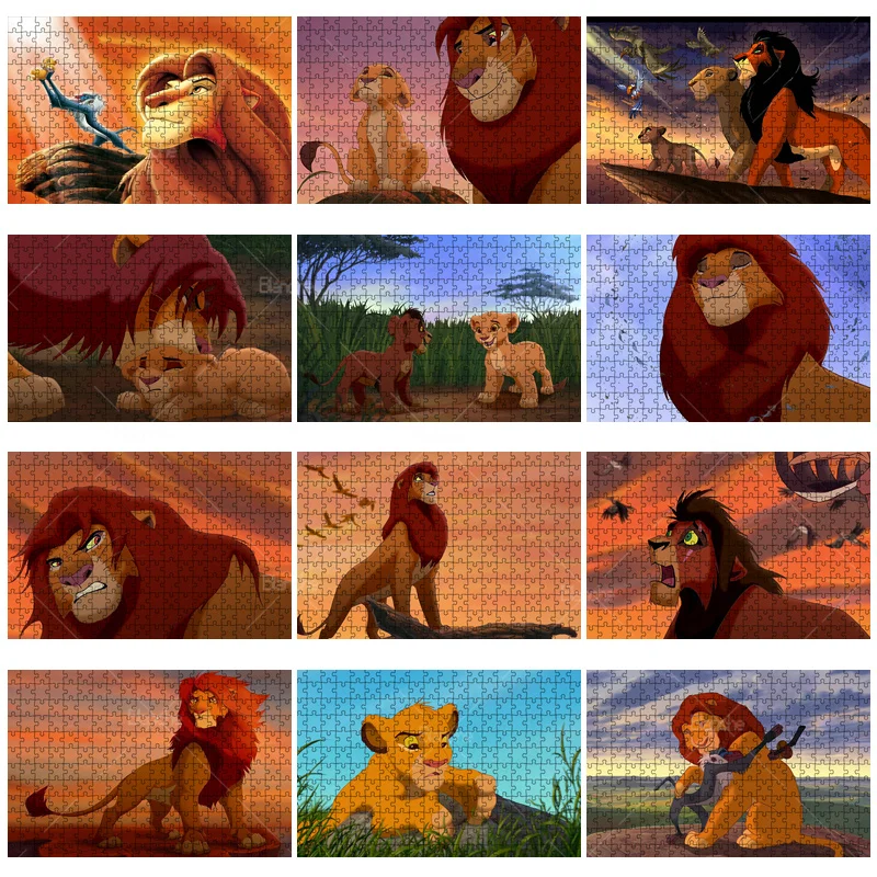 The Lion King Film Stills Simba 1000PCS Puzzles Disney Puzzle Game Teens Like Wooden Jigsaw For Friends Gift Room Desk Ornament