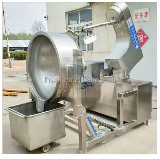 hot Automatic Hotpot Bottom Frying Machine Gas Heating Planetary Multi Claw Stirring 50-600L PLC Temperature Control Seasoning S