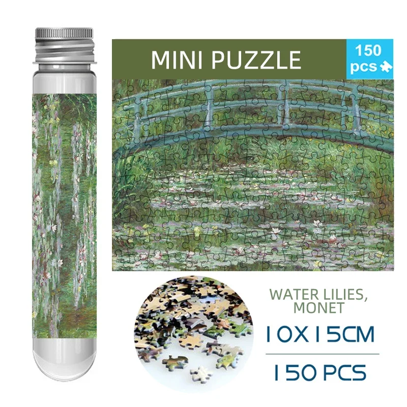 

150pcs Mini Test Tube Puzzle Water Lilies Monet Famous Painting Educational Game Home Decor Festival Gift Birthdat Present