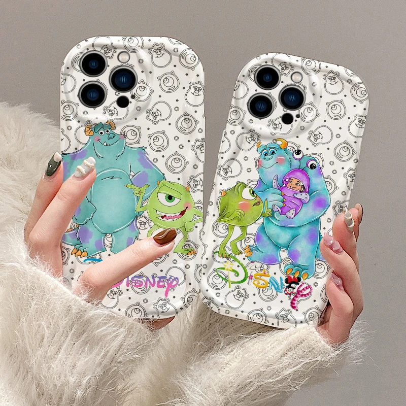 Monsters Inc Cute Art For Apple iPhone 15 14 13 12 11 XS XR X Pro Max Plus Wave Oil TPU Phone Case