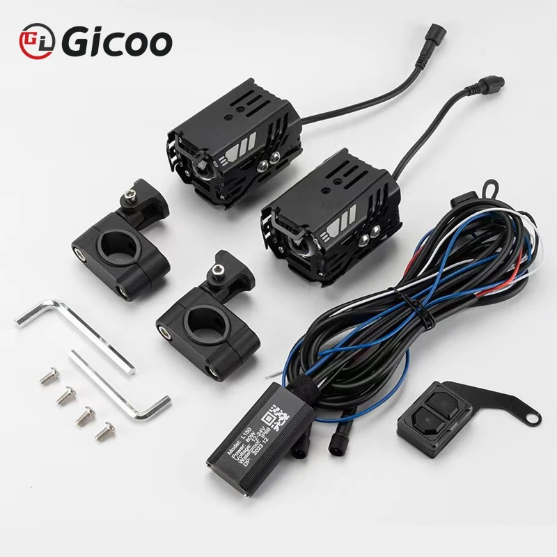 

GICOO 80W Motorcycle Auxiliary Lights 3000k 6000k Strobe Led Headlight For Motorbike Car Truck With Remote