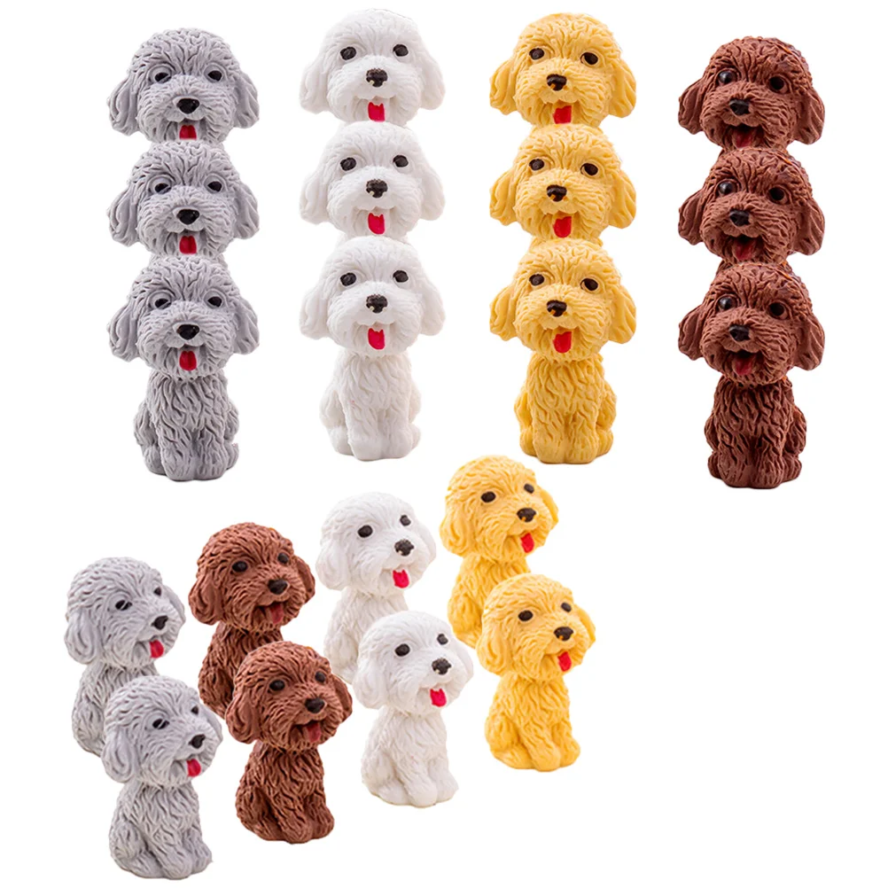 

20 Pcs Statue Dog ​​pencil Eraser Student Use Animal Erasers for Kids Fun