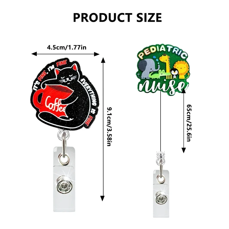 Катушки для значков «Доктор Медсестра» с поворотным зажимом «крокодил», акриловый держатель для значков