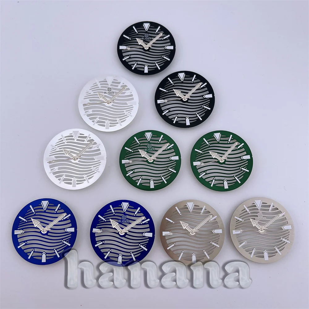 ажурный циферблат NH70 NH72 29 мм, черный, белый, зеленый, синий циферблат со стрелками, люминесцентный костюмabloe для автоматического механизма NH70A NH72