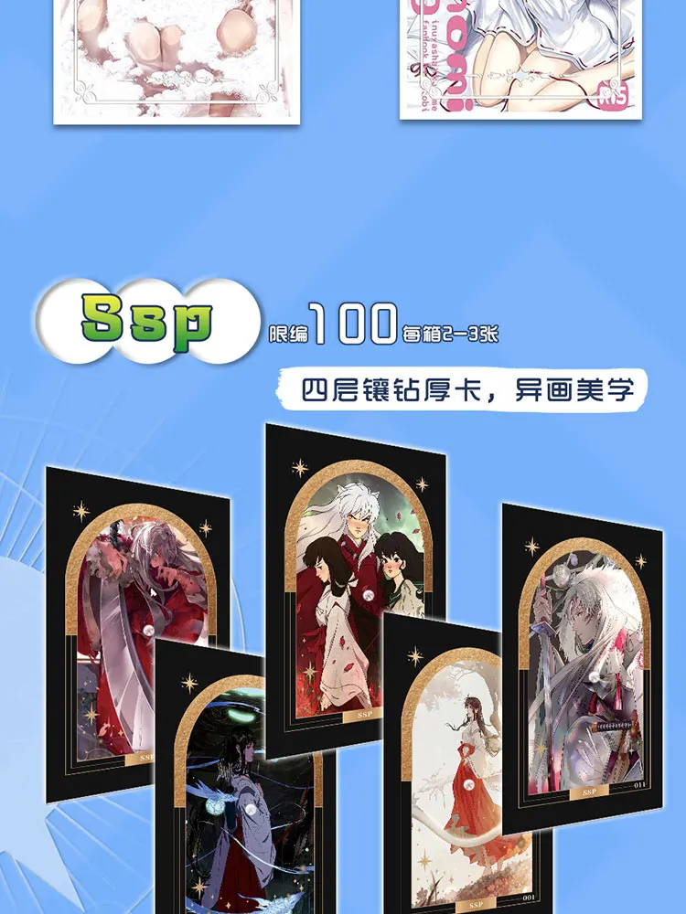 New Anime Inuyasha Collection Cards Ssp Ultra Rare Four Layer Diamond Inlaid Thick Cards Birthday Gift Table Toys Hobbies Gifts